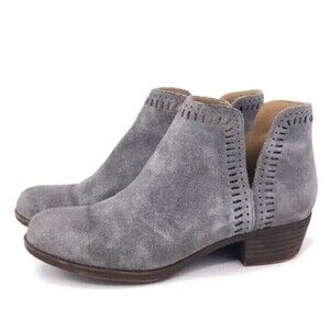 LUCKY BRAND Women's Size 7.5M EUR 37.5 Bustina Gray Suede Ankle Boot